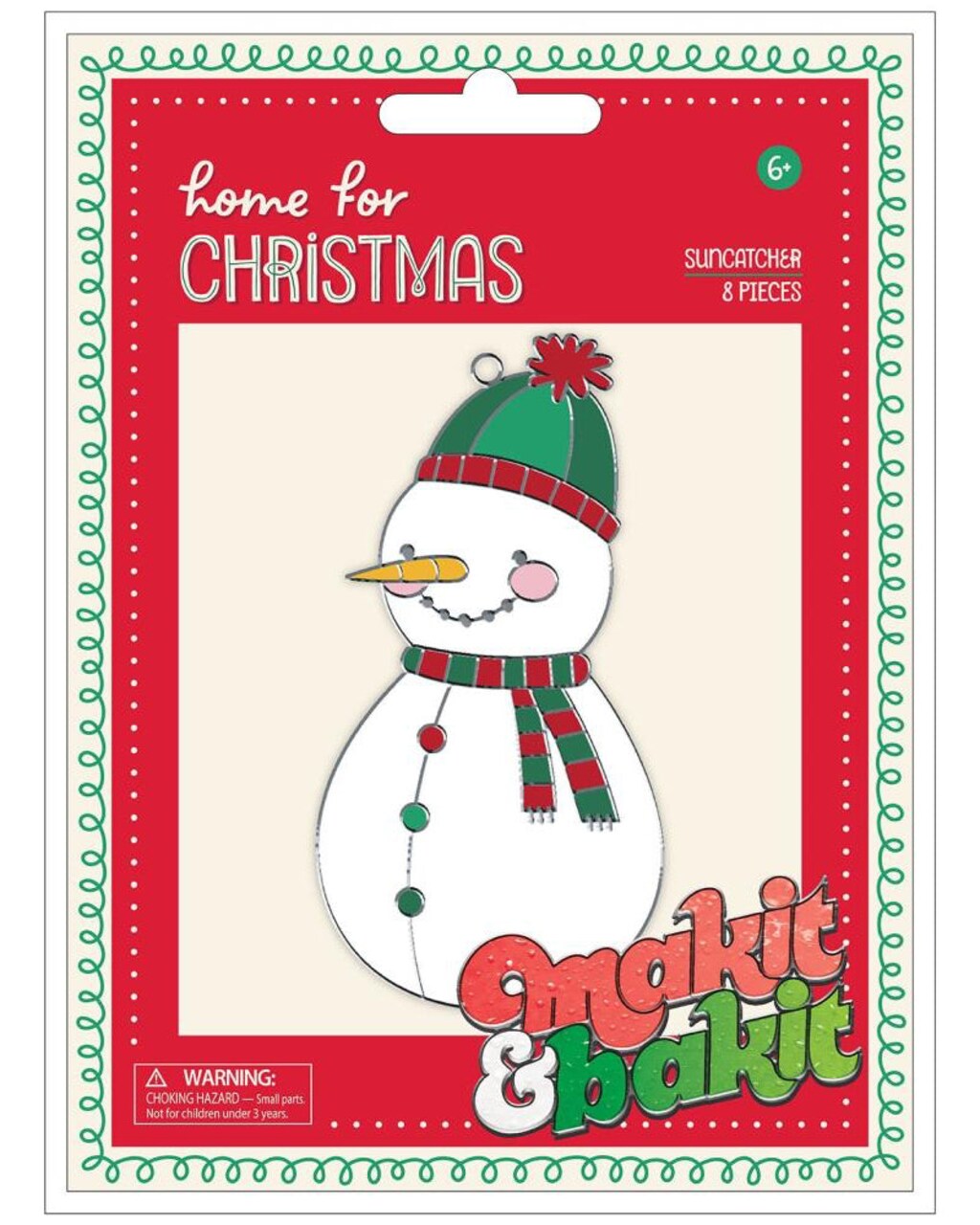 DIY Makit & Bakit Christmas Snowman Stained Glass Kids Suncatcher Kit